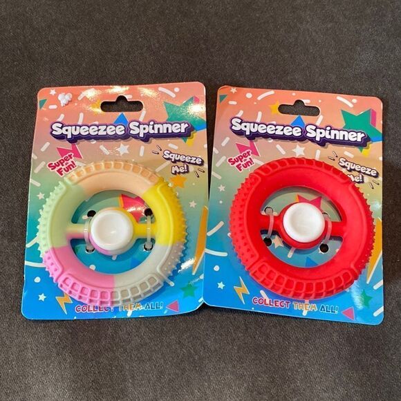 Squeezee Spinner Fidget Spinner Toy Bundle NEW (2 Different Colors) - Picture 1 of 4
